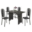 Ver imagem 2 de Conjunto de Mesa 120x75cm Tampo Ardósia com 4 Cadeiras Lavínea Preto/Martelado Prata/Floral