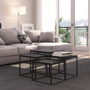 Conjunto 4 Mesas de Centro Quadrada Cube