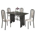 Ver imagem 2 de Conjunto de Mesa Tampo Ardósia 120x75cm com 4 Cadeiras Lavínea Preto/Martelado Prata/Ardosia Indiano/Arabesco