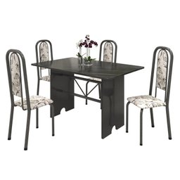 Conjunto de Mesa Tampo Ardósia 120x75cm com 4 Cadeiras Lavínea  - 2