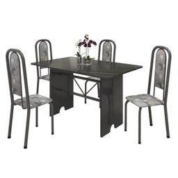 Conjunto de Mesa Tampo Ardósia 120x75cm com 4 Cadeiras Lavínea  - 2