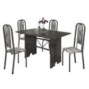 Ver imagem 2 de Conjunto de Mesa Tampo Ardósia 120x75cm com 4 Cadeiras Lavínea Preto/Martelado Prata/Ardosia Indiano/Paraopeba