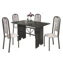 Ver imagem 2 de Conjunto de Mesa 120x75cm Tampo Ardósia com 4 Cadeiras Lavínea Preto/Martelado Prata/Botanic Bege