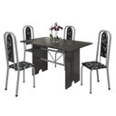 Ver imagem 2 de Conjunto de Mesa Tampo Ardósia 120x75cm com 4 Cadeiras Lavínea Preto/Martelado Perola/Ardosia Indiano/Floral