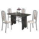 Ver imagem 2 de Conjunto de Mesa 120x75cm Tampo Ardósia com 4 Cadeiras Lavínea Preto/Martelado Pérola/Arabesco