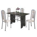 Ver imagem 2 de Conjunto de Mesa 120x75cm Tampo Ardósia com 4 Cadeiras Lavínea Preto/Martelado Pérola/Botanic Bege