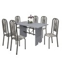 Ver imagem 2 de Conjunto de Mesa 140x75cm Tampo Granito com 6 Cadeiras Lavínea 