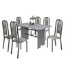 Conjunto de Mesa 140x75cm Tampo Granito com 6 Cadeiras Lavínea  - 2