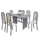 Ver imagem 2 de Conjunto de Mesa 140x75cm Tampo Granito com 6 Cadeiras Lavínea 
