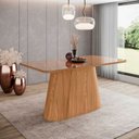 Ver imagem 1 de Mesa de Jantar 160cm Retangular 6 Lugares com Vidro Canto Arredondado Olivia Henn