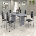 Ver imagem 1 de Conjunto de Mesa 140x75cm Tampo Granito com 6 Cadeiras Lavínea 