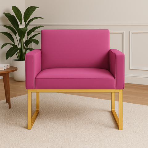 Poltrona Decorativa Reforçada para Recepção e Sala de Espera Rose