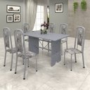 Ver imagem 1 de Conjunto de Mesa 140x75cm Tampo Granito com 6 Cadeiras Lavínea 
