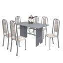 Ver imagem 2 de Conjunto de Mesa 140x75cm Tampo Granito com 6 Cadeiras Lavínea