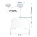 Ver imagem 4 de Lustre Pendente Cilíndrico com Desvio Md-4226 Cúpula em Tecido 40x25cm Rustico Bege - Bivolt