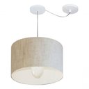 Ver imagem 3 de Lustre Pendente Cilíndrico com Desvio Md-4226 Cúpula em Tecido 40x25cm Rustico Bege - Bivolt