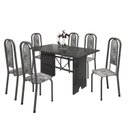 Ver imagem 2 de Conjunto de Mesa 140x75cm Tampo Ardósia com 6 Cadeiras Lavínea 