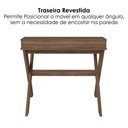 Ver imagem 5 de Mesa Escrivaninha Escritorio 3 Nichos 90 cm Nogal Artany