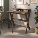 Ver imagem 7 de Mesa Escrivaninha Escritorio 3 Nichos 90 cm Nogal Artany
