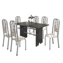 Ver imagem 2 de Conjunto de Mesa 140x75cm Tampo Ardósia com 6 Cadeiras Lavínea 