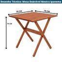 Ver imagem 3 de Mesa Dobrável Ipanema Mestra Móveis 70 cm (Largura) Madeira Maciça Polisten Jatobá 74 cm (Altura
