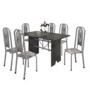 Ver imagem 2 de Conjunto de Mesa 140x75cm Tampo Ardósia com 6 Cadeiras Lavínea Preto/Martelado Pérola/Paraopeba