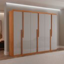 Ver imagem 1 de Guarda Roupa Casal Quioto Mdf com 6 Portas 2 Gavetas Moderna Mobília