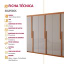 Ver imagem 7 de Guarda Roupa Casal Quioto Mdf com 6 Portas 2 Gavetas Moderna Mobília