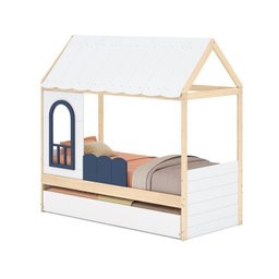 Conjunto Bicama Reversível Casinha com Telhado, Led, Janela e Grade Frontal New Garden Casatema - 2