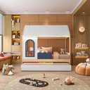 Ver imagem 1 de Bicama Infantil Casinha com Led e Janela New Garden Casatema MadeiraOriginals