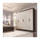 Ver imagem 2 de Guarda-roupa Casal 6 Portas 3 Gavetas Olimpo Tcil Móveis Cacau /off White