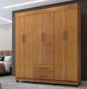 Ver imagem 1 de Guarda Roupa Casal 6 Portas 2 Gavetas com Pés 170cm Copacabana Cinamomo - Benetil