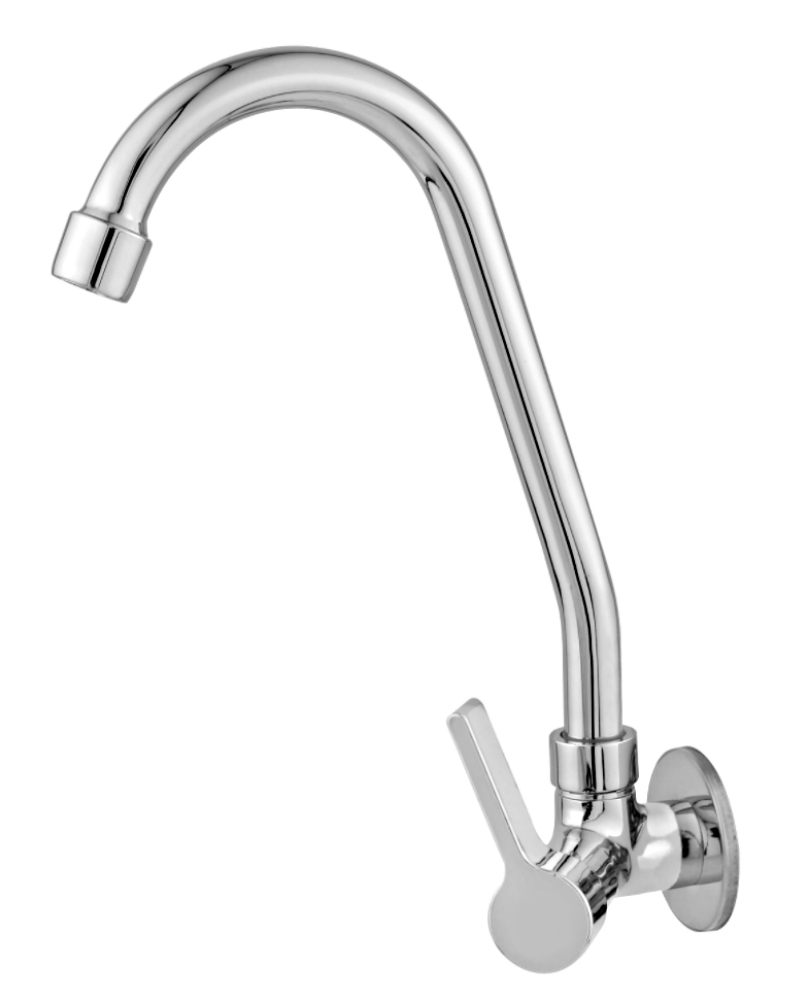 Torneira Cozinha Parede Bica Móvel Luxo Metal 1168 C-65:Prateado