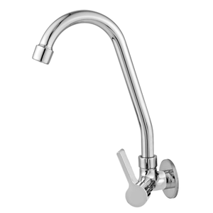 Torneira Cozinha Parede Bica Móvel Luxo Metal 1168 C-65:Prateado