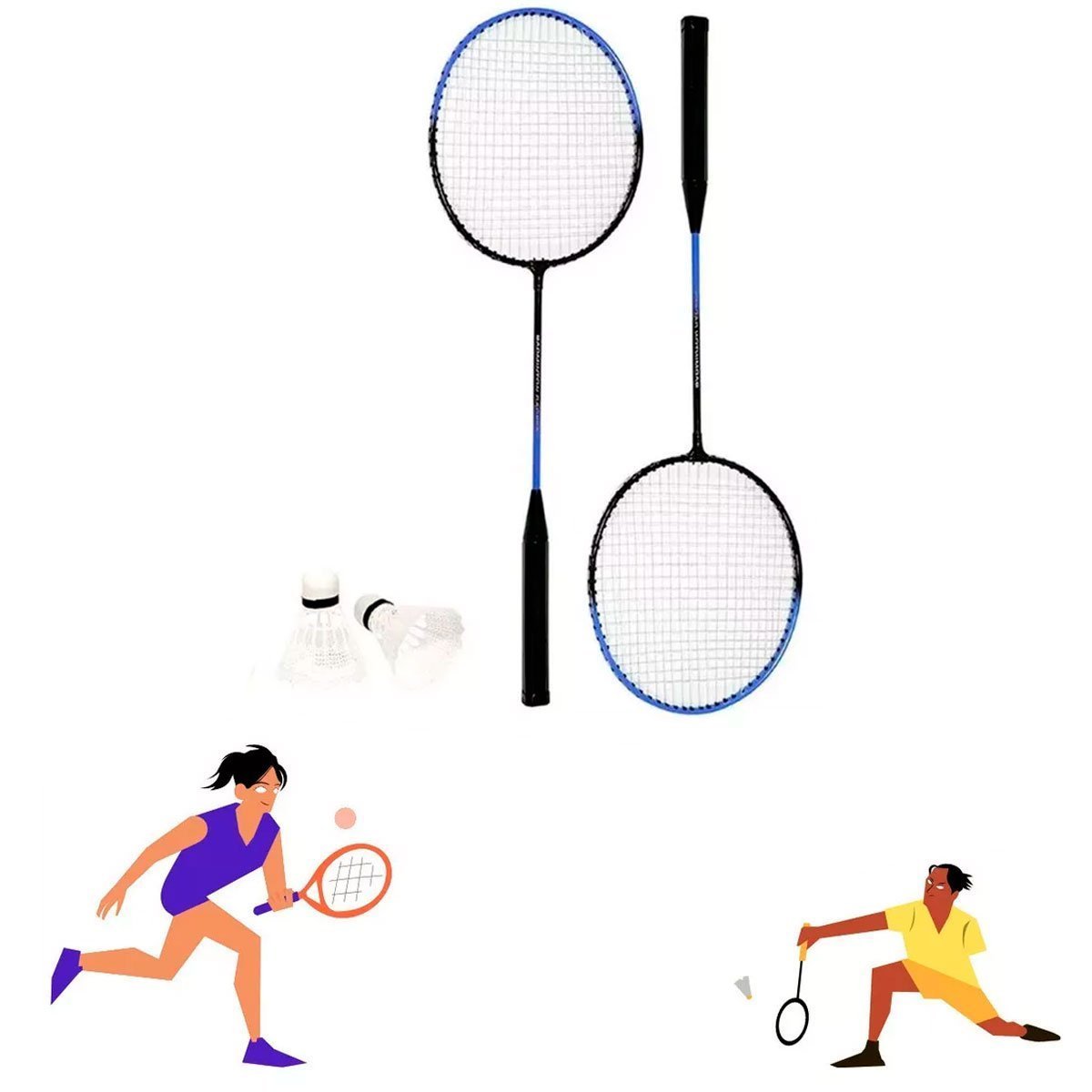 Kit 2 Raquetes Badminton Petecas e Bolsa - 4