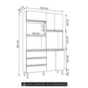 Ver imagem 4 de Armário de Cozinha Compacta 120cm 4 Portas Livia Branco - Ajl Móveis