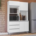 Ver imagem 1 de Armário de Cozinha Compacta 120cm 4 Portas Livia Branco - Ajl Móveis