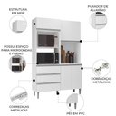 Ver imagem 3 de Armário de Cozinha Compacta 120cm 4 Portas Livia Branco - Ajl Móveis
