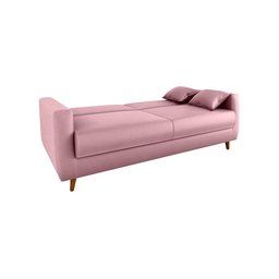 Sofá Cama Emília 2 Lugares 190cm Veludo Turkey Rosa Matrix - 4
