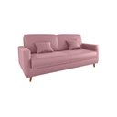 Ver imagem 1 de Sofá Cama Emília 2 Lugares 190cm Veludo Turkey Rosa Matrix