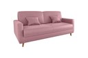 Ver imagem 2 de Sofá Cama Emília 2 Lugares 190cm Veludo Turkey Rosa Matrix