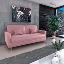 Ver imagem 2 de Sofá Cama Emília 2 Lugares 190cm Veludo Turkey Rosa Matrix