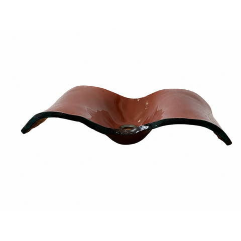 Cuba Sobrepor Banheiro Vidro Marrom Grande 67cm