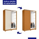 Ver imagem 4 de Guarda Roupa Frizatto 2 Portas Deslizantes Flex Cinamomo/off White com Espelho - Móveis Albatroz