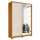 Ver imagem 1 de Guarda Roupa Frizatto 2 Portas Deslizantes Flex Cinamomo/off White com Espelho - Móveis Albatroz
