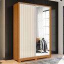Ver imagem 2 de Guarda Roupa Frizatto 2 Portas Deslizantes Flex Cinamomo/off White com Espelho - Móveis Albatroz