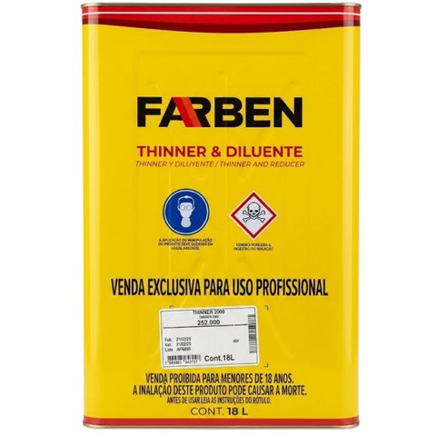 Redutor Thinner 2000 Farben 18 Litros