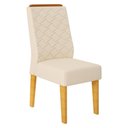 Ver imagem 2 de Kit 02 Cadeiras de Jantar Estofada Lidia Cedro Linho Neve- Mabe Magazine