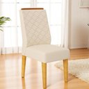 Ver imagem 1 de Kit 02 Cadeiras de Jantar Estofada Lidia Cedro Linho Neve- Mabe Magazine