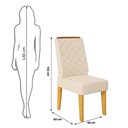 Ver imagem 6 de Kit 02 Cadeiras de Jantar Estofada Lidia Cedro Linho Neve- Mabe Magazine